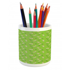 Pattern with Rabbits Carrots Pencil Pen Holder