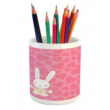 Couple Bunnies in Romance Pencil Pen Holder