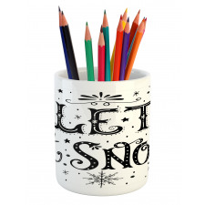 Monochrome Let it Snow Art Pencil Pen Holder