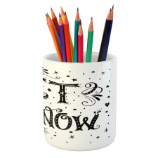 Monochrome Let it Snow Art Pencil Pen Holder