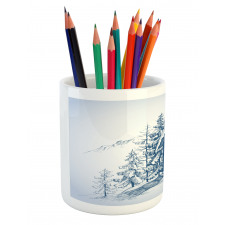 Sketch of Ski Hut Resort Pencil Pen Holder