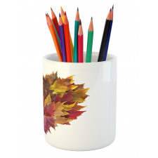 Mix Leaves Heart Shaped Pencil Pen Holder