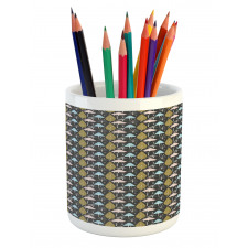 Repetitive Trees Pattern Pencil Pen Holder