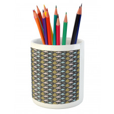 Repetitive Trees Pattern Pencil Pen Holder