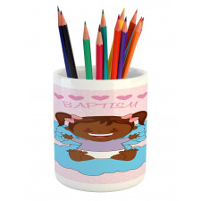 Child Flying on Clouds Pencil Pen Holder