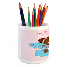 Child Flying on Clouds Pencil Pen Holder