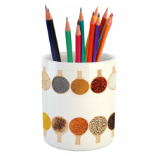 Group of Spices in Spoons Pencil Pen Holder