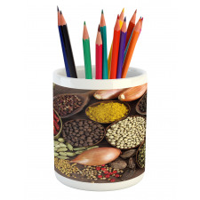 Top View of Herbs Flavors Pencil Pen Holder