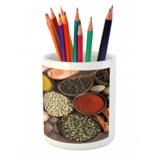 Top View of Herbs Flavors Pencil Pen Holder