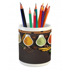 Folk Food Top View of Tastes Pencil Pen Holder