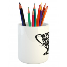 Romance Text on Trophy Pencil Pen Holder