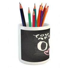 Bold Typography Pencil Pen Holder