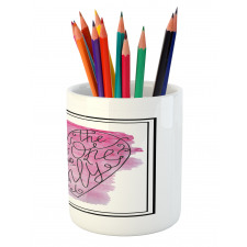 Romantic Words Heart Pencil Pen Holder