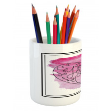 Romantic Words Heart Pencil Pen Holder