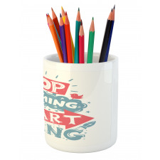 Funky Bicolour Positive Art Pencil Pen Holder