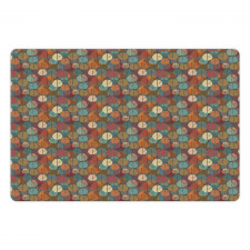 Colorful Round Leafs Pet Mat