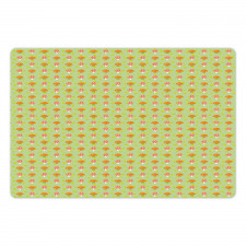 Vibrant Mushroom Doodle Pet Mat