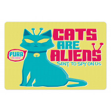 Cats are Aliens Cartoon Pet Mat