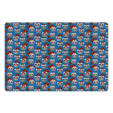 Floral Roses Skulls Pet Mat