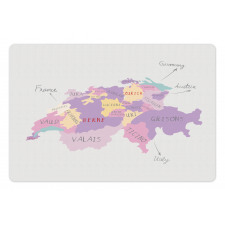 Hand Drawn Map Illustration Pet Mat