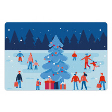 Christmas Scene Night Pet Mat