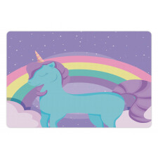 Nursery Rainbow Pony Art Pet Mat