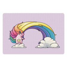 Funny Unicorn Colorful Mane Pet Mat