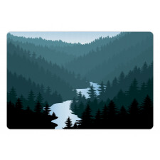 Mountains Forest and River Pet Mat