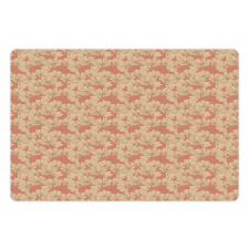 Simplistic Nostalgic Flowers Pet Mat