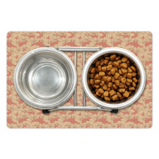 Simplistic Nostalgic Flowers Pet Mat