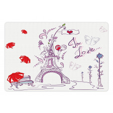 Doodle Romantic Paris Pet Mat