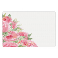 Watercolor Flower Leaves Art Pet Mat