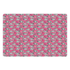 Greyscale Flower Chintz Rose Pet Mat