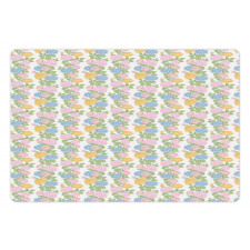 Pastel Tones Blossom Flowers Pet Mat