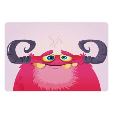 Happy Monster with Horns Pet Mat