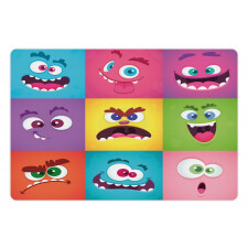 Humorous Alien Squares Pet Mat