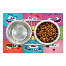 Humorous Alien Squares Pet Mat