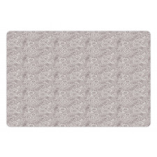 Flower Sketch Details Pet Mat