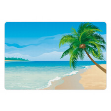 Palm Tree Calm Ocean Pet Mat