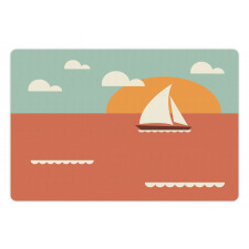 Sailboat Dawning Sun Pet Mat