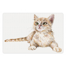 Hand Drawn Ginger Kitten Pet Mat