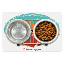 Romantic Theme Fox Heart Pet Mat