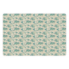 Grunge Bird and Leaves Pet Mat