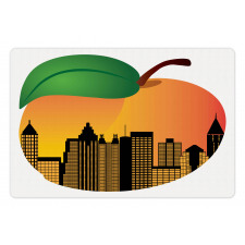 City Skyline in a Peach Pet Mat