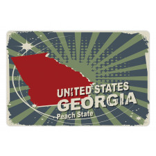 Grunge Wording Peach State Pet Mat