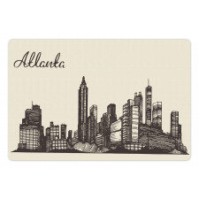 Grunge City Skyline Vintage Pet Mat