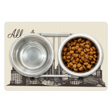 Grunge City Skyline Vintage Pet Mat