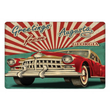 Grunge Retro Car Sunburst Pet Mat