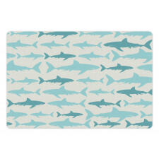 Swimming Sharks in Sea Pet Mat