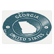 Map of Georgia Round Emblem Pet Mat